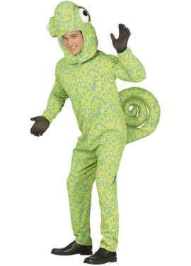 Fato masculina de camaleão verde salpicado