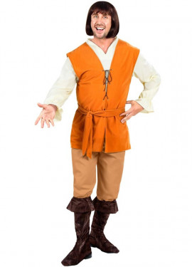 Orange Medieval Peasant Costume for Men