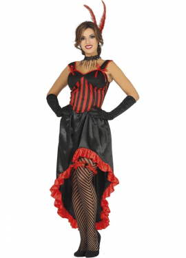 Red and black Can Can costume for women