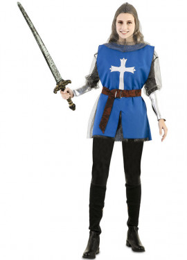 Blue Medieval Warrior Cape Costume for women