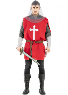 Red Medieval Warrior Cape Costume for Men