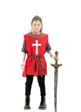 Red Medieval Warrior Cape Costume for children