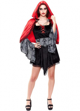 Fato gótico de Chapeuzinho Vermelho para mulher
