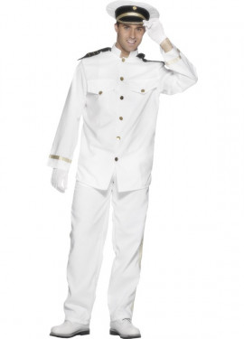 White Captain costume for men