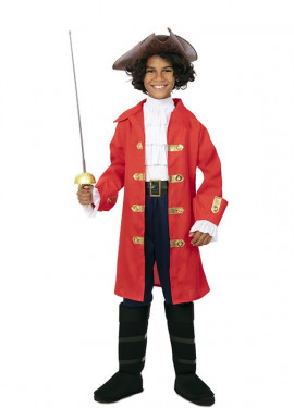 Red Pirate Captain Costume with Belt for Boys