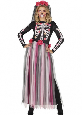 Pink Catrina Rosas costume for women