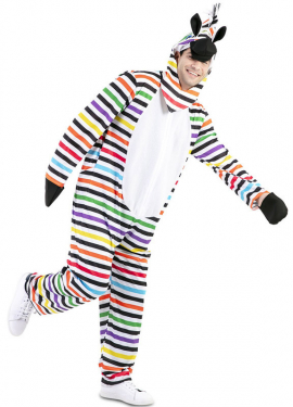 Multicolor Zebra Costume for adults