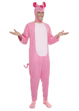 Fato de porquinho rosa para homem