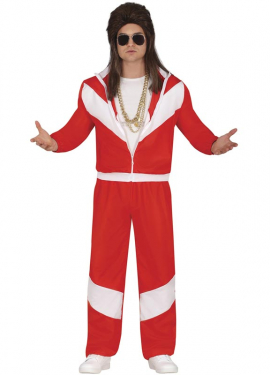 Men's 80s Red Tracksuit Costume