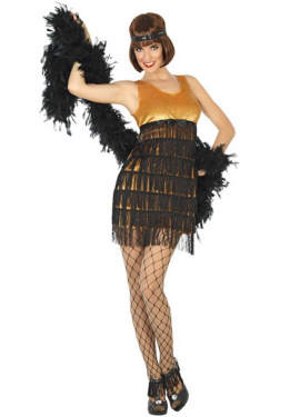 Fato de franja Charleston para mulher