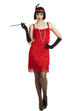 Charleston Costume with Red Fringes for Women