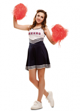 White and Blue Cheerleader Costume for Women