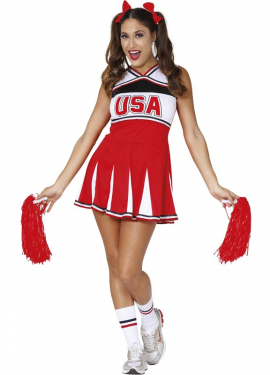 Fato de cheerleader ou cheerleader para mulher adulta