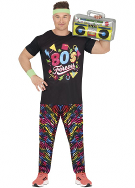 Multicolor 80s Boy Costume for Men