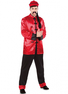 Fato chinês vermelho para homem
