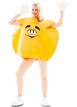 Fato de Chocolatina amarela para adulto