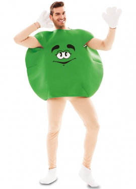 Fato de barra de chocolate verde para adulto