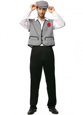 Fato de Chulapo Madrileño cinza com chapéu para homem