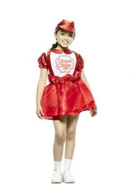 Fato de Chupa Chups Pirulito Vermelho para menina