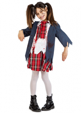 Fato de zumbi colegial para menina