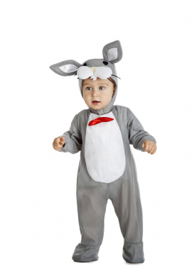 Fato de coelho cinza para bebê