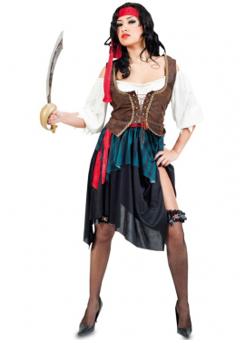 Fato de corsário com espartilho para mulher