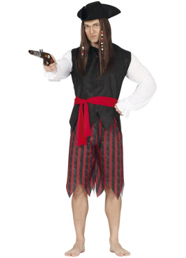 Men's Striped Corsair Costume