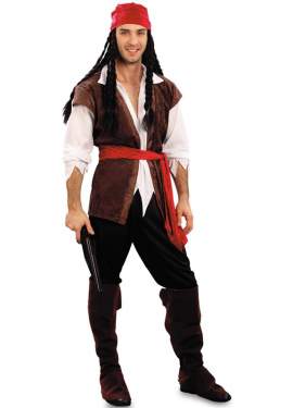 Fato de corsário com colete para homem