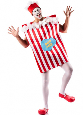 Fato de balde de pipoca adulto