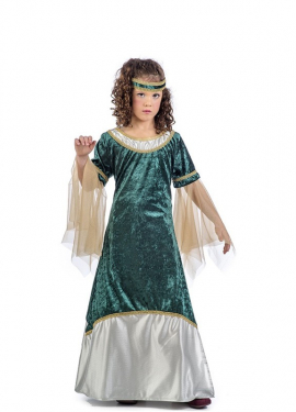 Fato de Lady Olivia medieval para menina