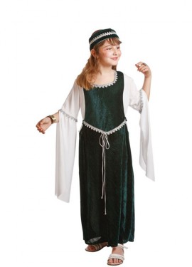 Fato de Medieval Lady verde para menina