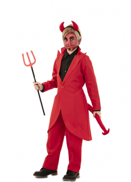 Fato de demônio elegante com casaco para menino