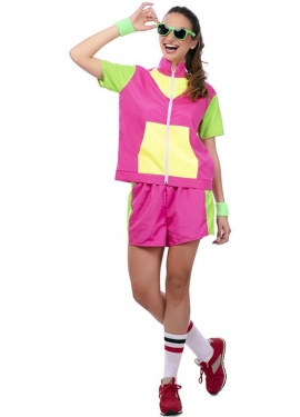 Fato de desportista dos anos 80 com casaco para mulher