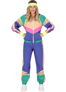 Fato de atleta dos anos 80 para mulheres