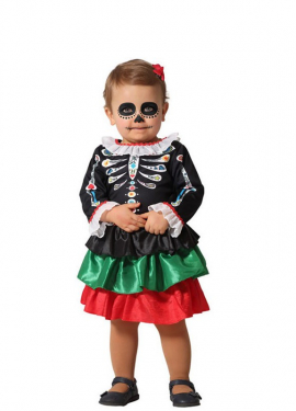 Day of the Dead costume for baby and girl