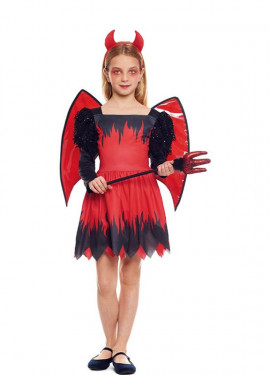 Fato de diabo alado para menina