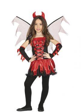 Fato de diabo de fogo para menina
