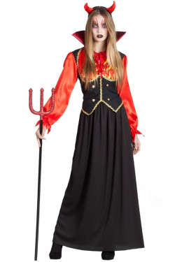 Fato de Diablesa em chamas para mulher