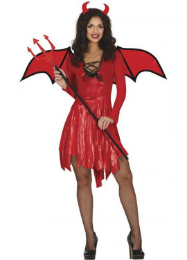 Fato de diabo vermelho para mulher