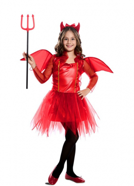 Fato de Imp vermelho com asas para menina