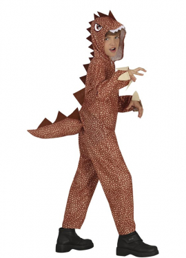 Fato de dinossauro marrom para criança
