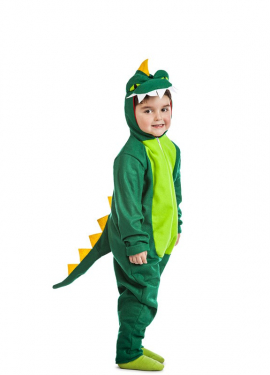 Fato de dinossauro verde para crianças