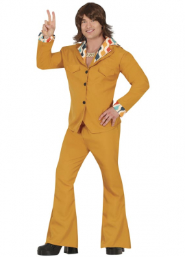 Orange 70s Disco Costume for Men