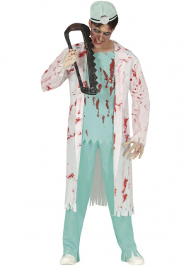 Fato de médico zumbi para homens