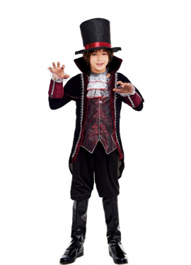 Fato de Drácula vitoriano para criança