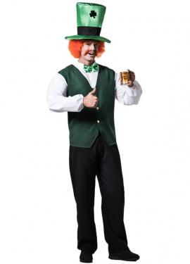 Fato de duende irlandês para homem