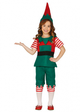 Fato de Elfo às riscas para menina