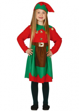 Fato de elfo verde e vermelho para menina