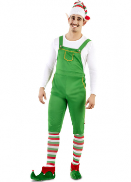 Fato de duende verde com chapéu para homem