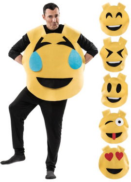 Fato de emoticon 6 em 1 para adultos